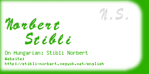 norbert stibli business card